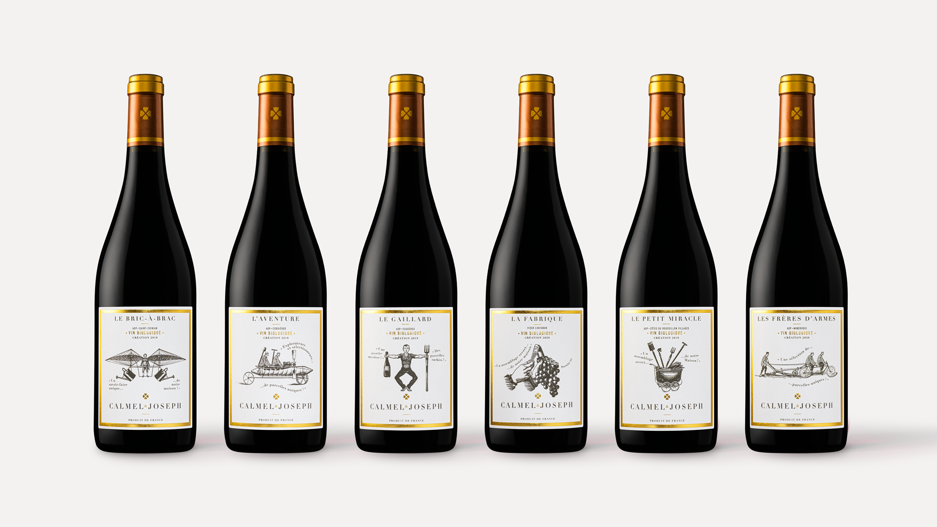 étiquette bouteille de vin Calmel&joseph - Agence-S packaging